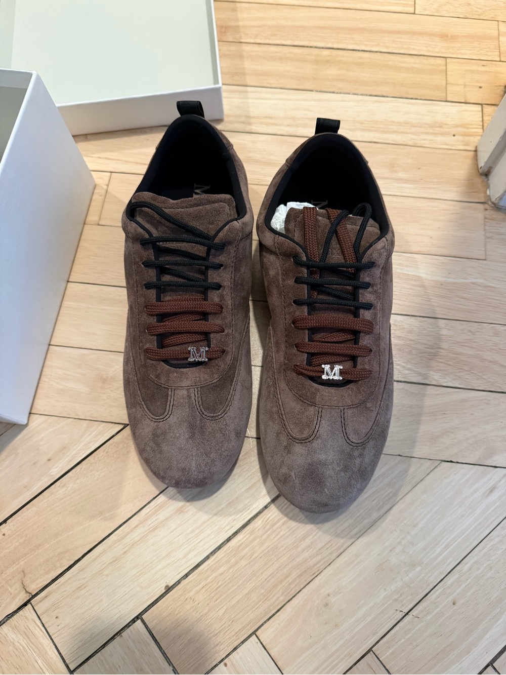 MaxMara Brown Suede Athletic Sneakers